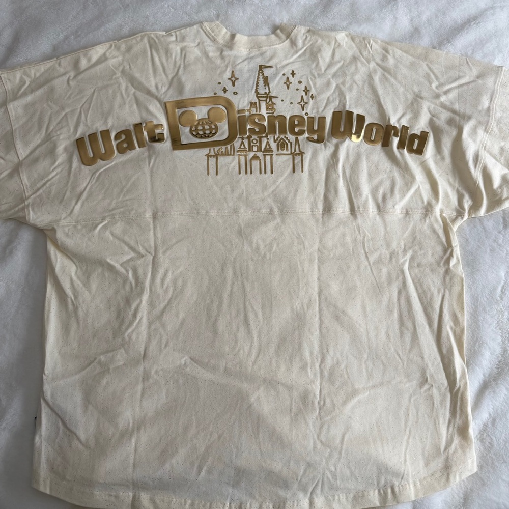 Walt Disney World Gold Pixie Dust Glitter Castle Spirit Jersey Size XXL